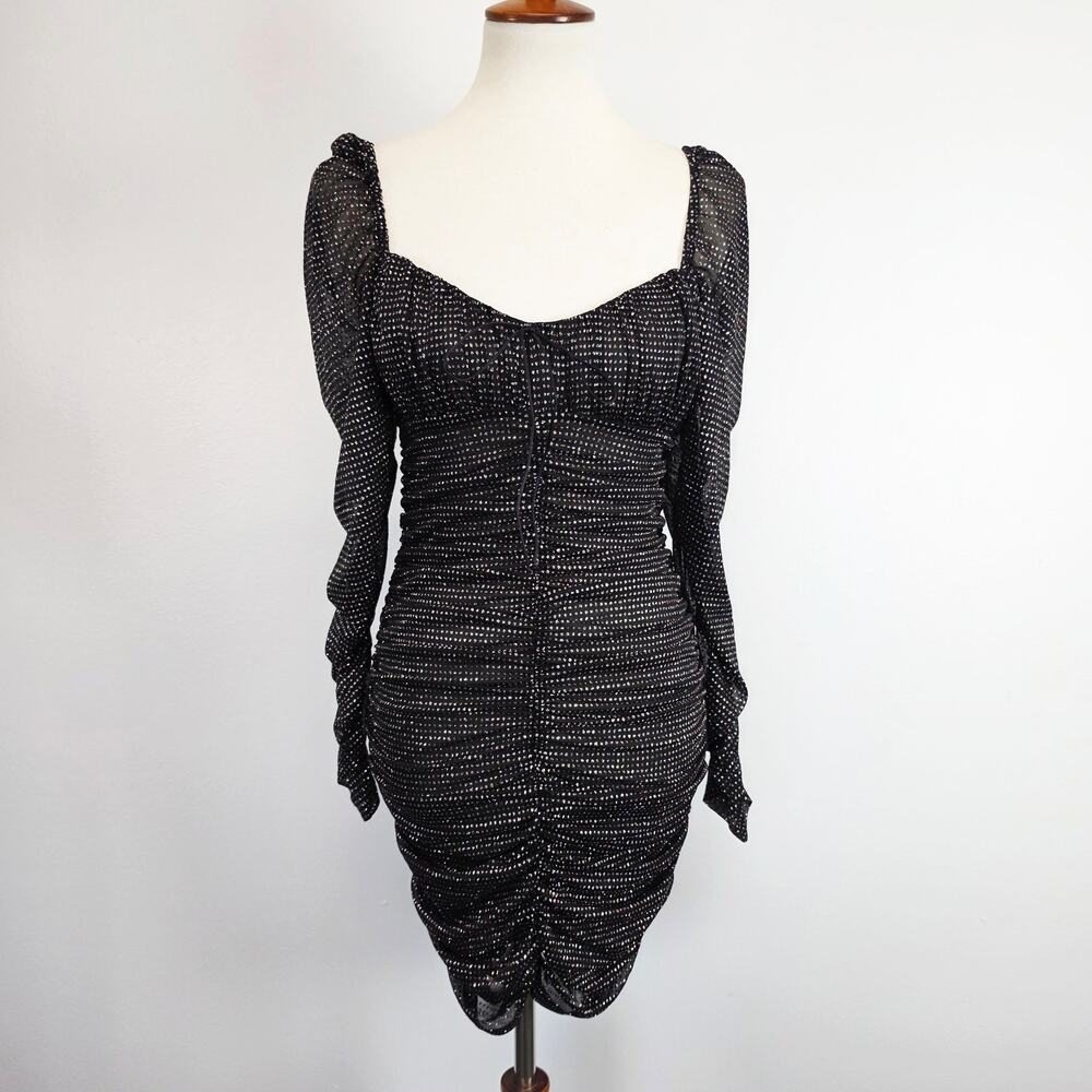 For Love & Lemons All That Glitters Bodycon Rhinestone Ruched Mini Dress S - Picture 2 of 11